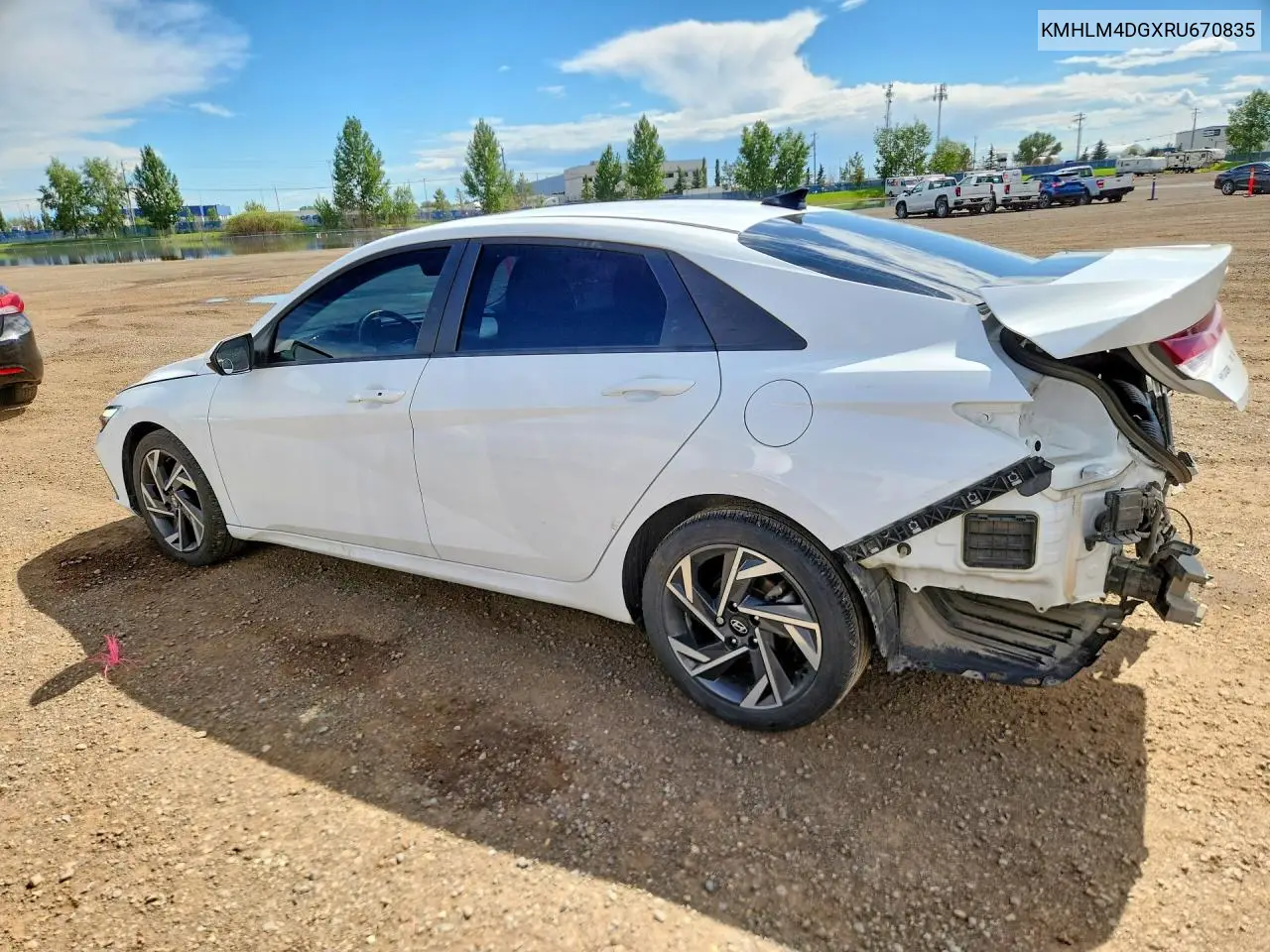 2024 Hyundai Elantra Sel VIN: KMHLM4DGXRU670835 Lot: 59720876
