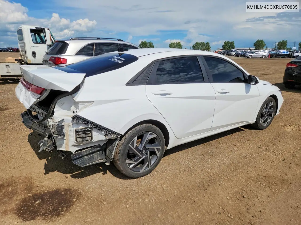 2024 Hyundai Elantra Sel VIN: KMHLM4DGXRU670835 Lot: 59720876