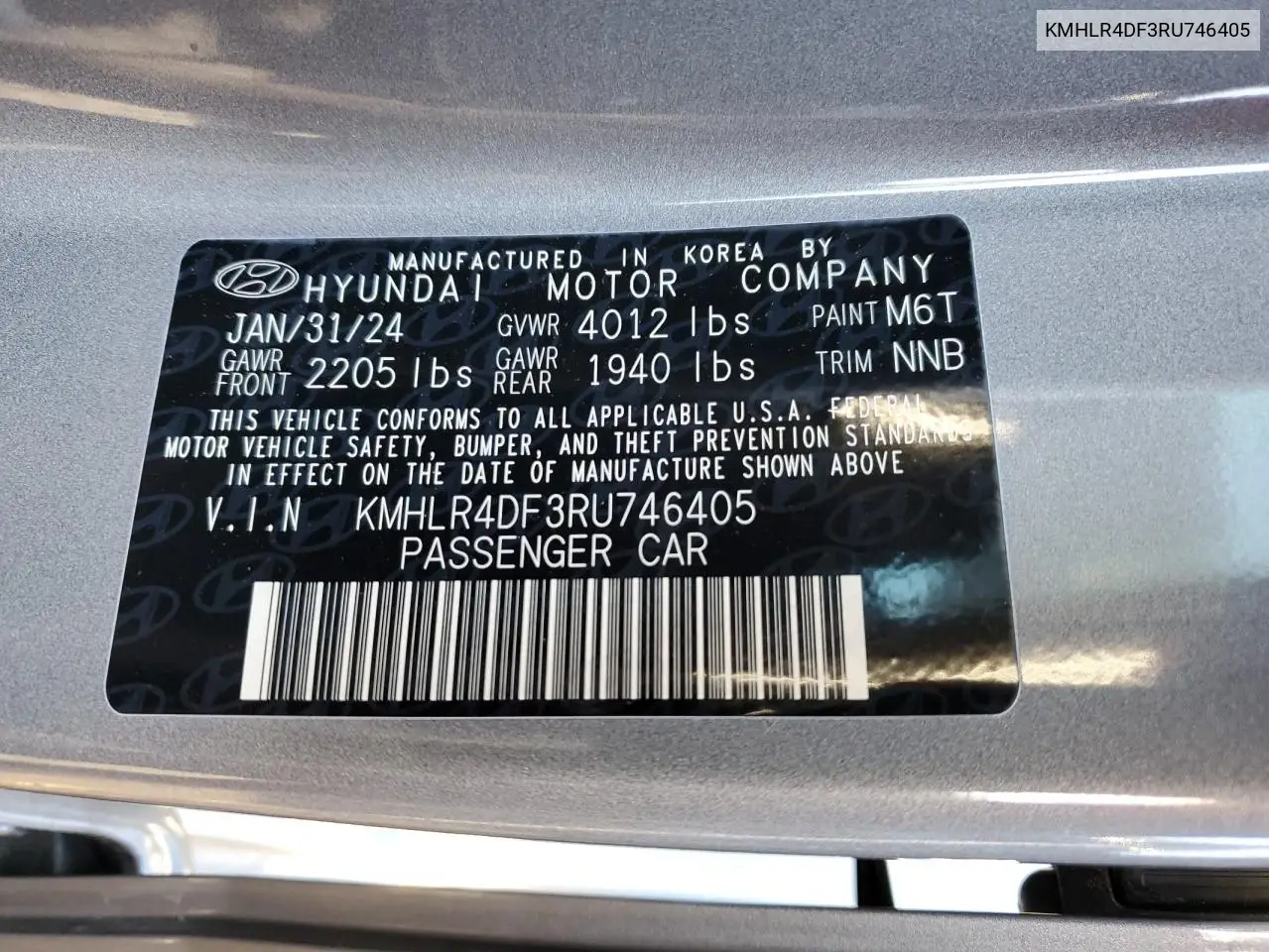 KMHLR4DF3RU746405 2024 Hyundai Elantra N Line
