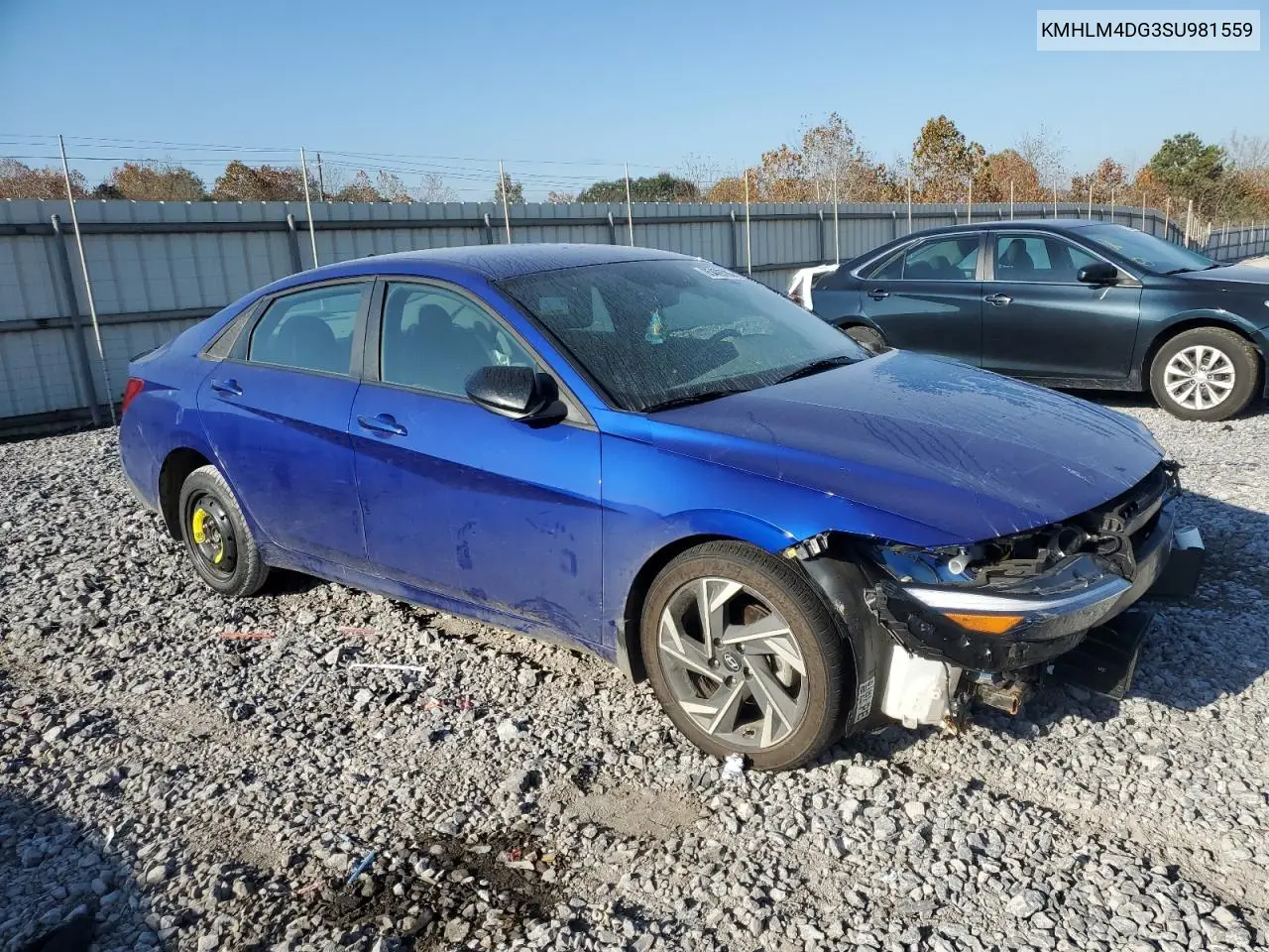 KMHLM4DG3SU981559 2025 Hyundai Elantra Sel Sport
