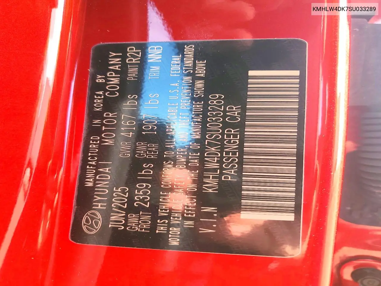 2025 Hyundai Elantra N VIN: KMHLW4DK7SU033289 Lot: 76494155