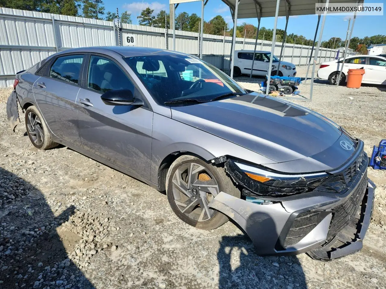 KMHLM4DGXSU870149 2025 Hyundai Elantra Sel Sport