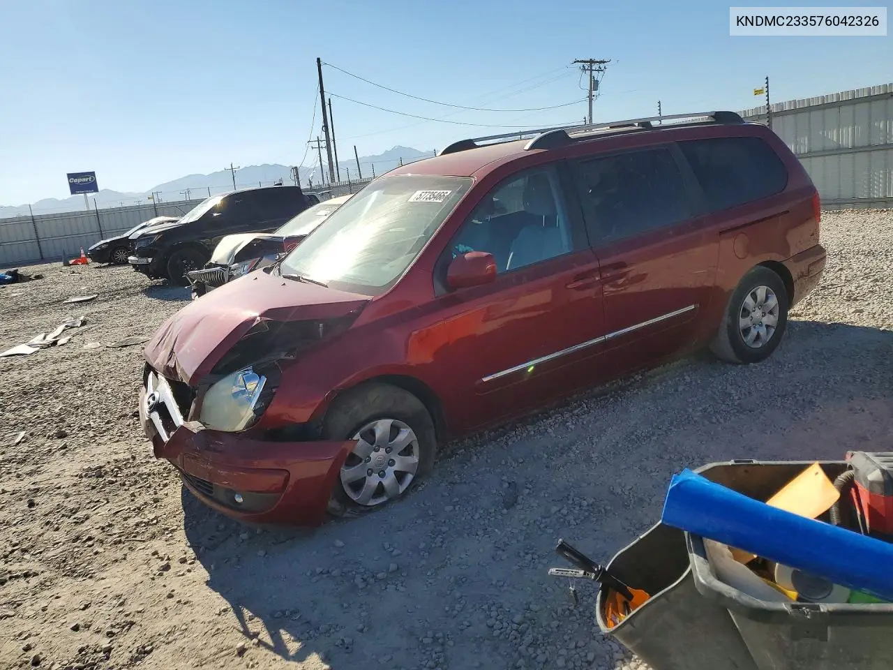 2007 Hyundai Entourage Gls VIN: KNDMC233576042326 Lot: 57735466
