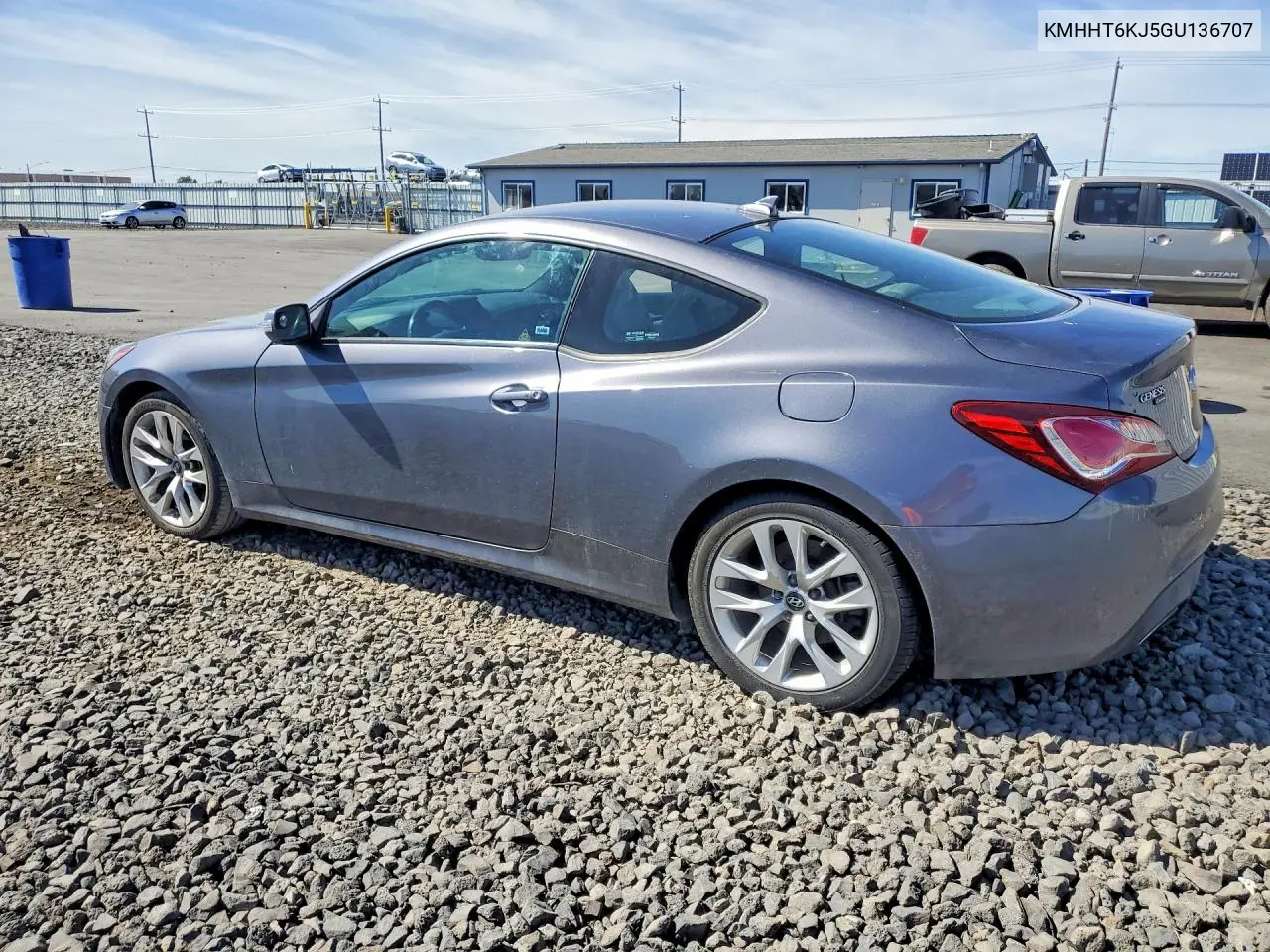 2016 Hyundai Genesis Coupe 3.8L VIN: KMHHT6KJ5GU136707 Lot: 60197146