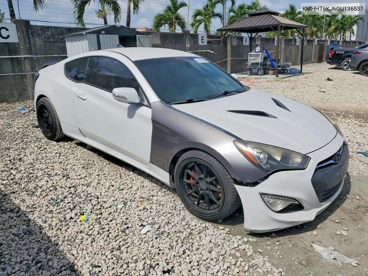 2016 Hyundai Genesis Coupe 3.8L VIN: KMHHT6KJ6GU136537 Lot: 61029696