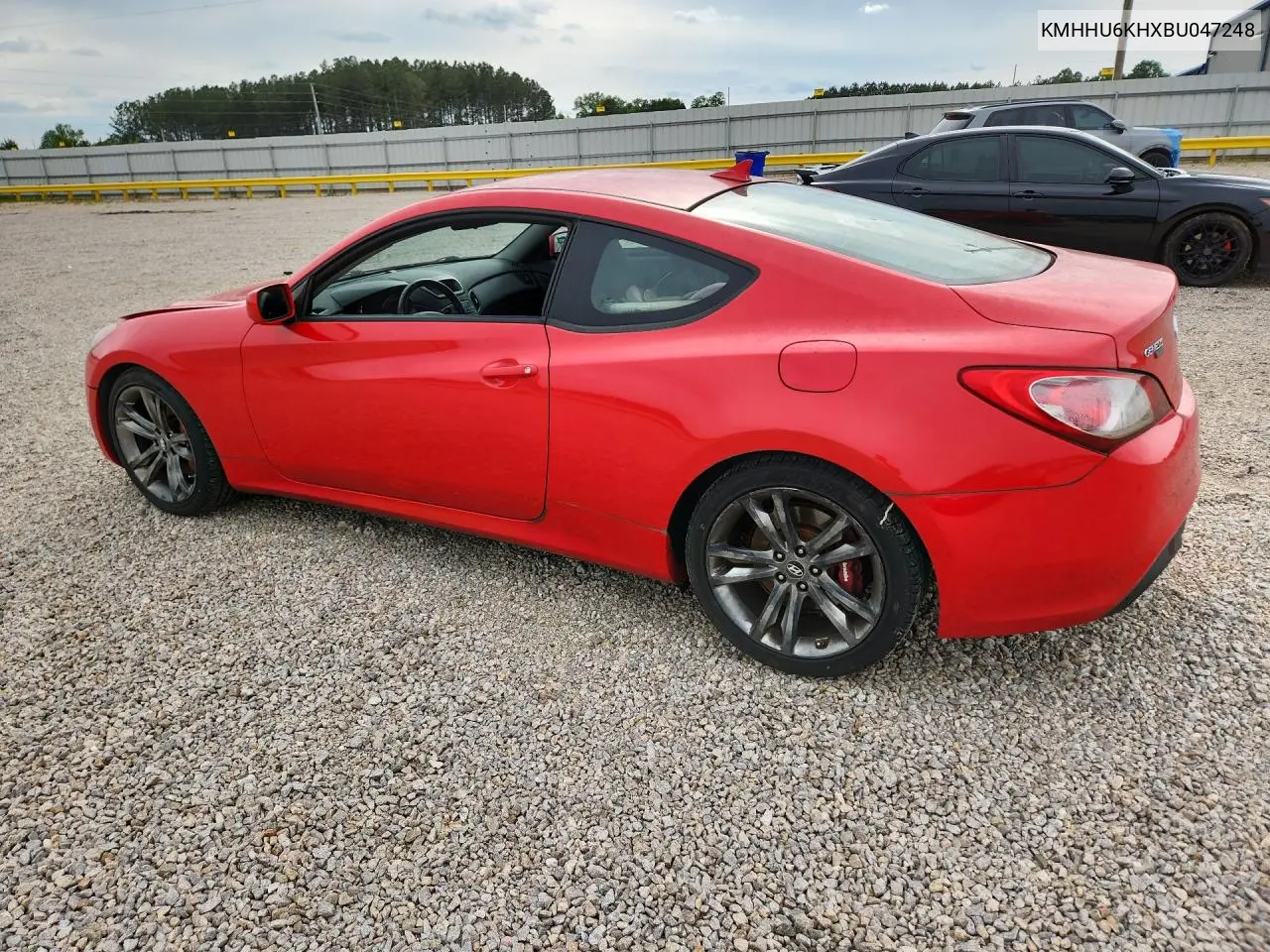 2011 Hyundai Genesis Coupe 3.8L VIN: KMHHU6KHXBU047248 Lot: 49829446