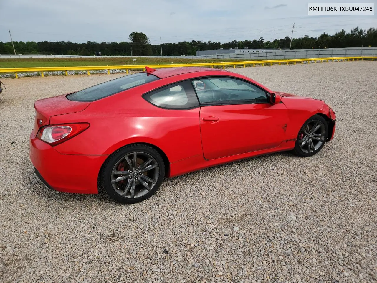 2011 Hyundai Genesis Coupe 3.8L VIN: KMHHU6KHXBU047248 Lot: 49829446