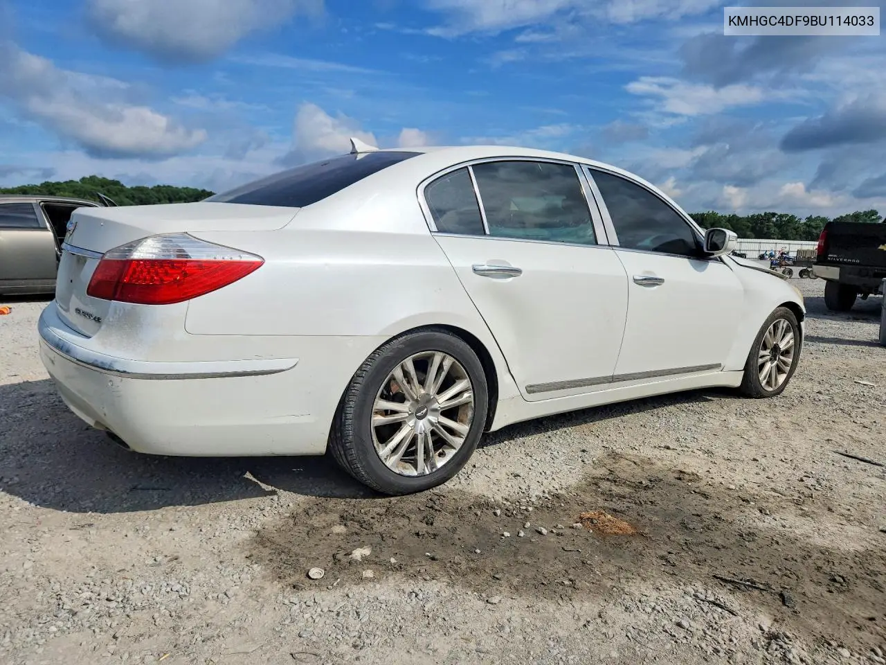 2011 Hyundai Genesis 4.6L VIN: KMHGC4DF9BU114033 Lot: 55968296