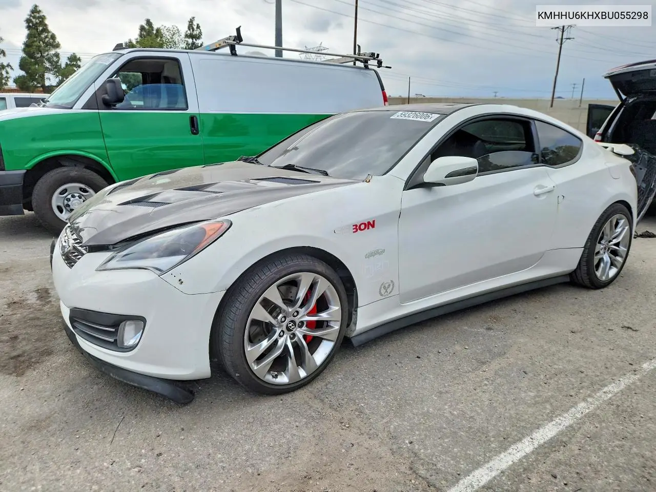 2011 Hyundai Genesis Coupe 3.8L VIN: KMHHU6KHXBU055298 Lot: 59326006