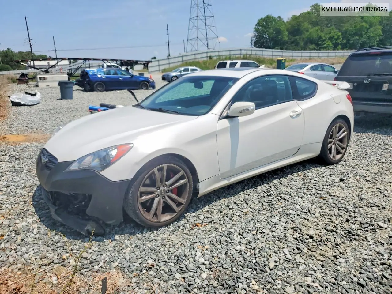 2012 Hyundai Genesis Coupe 3.8L VIN: KMHHU6KH8CU078029 Lot: 54506576