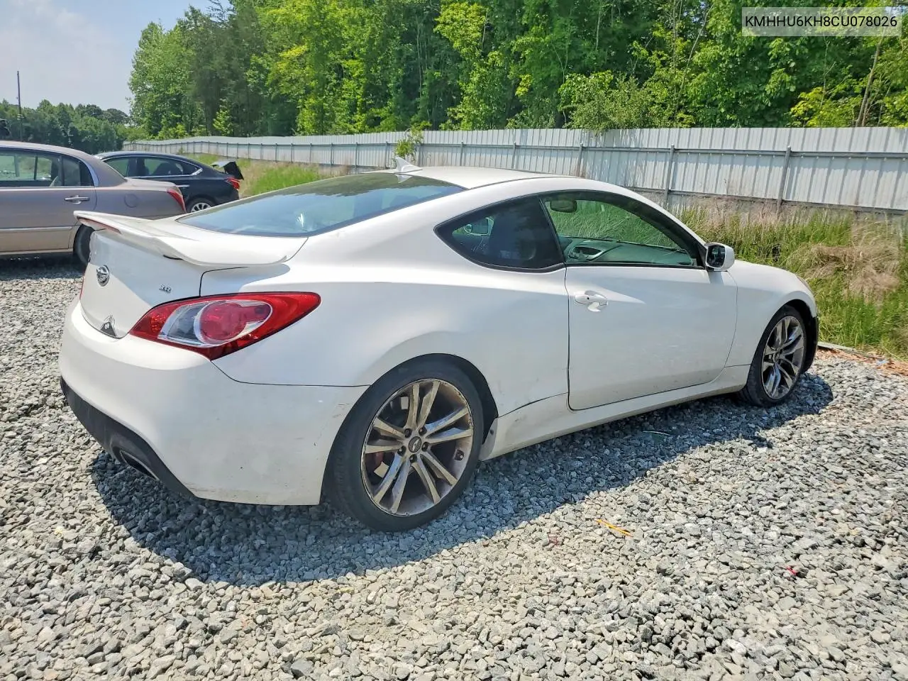 2012 Hyundai Genesis Coupe 3.8L VIN: KMHHU6KH8CU078029 Lot: 54506576