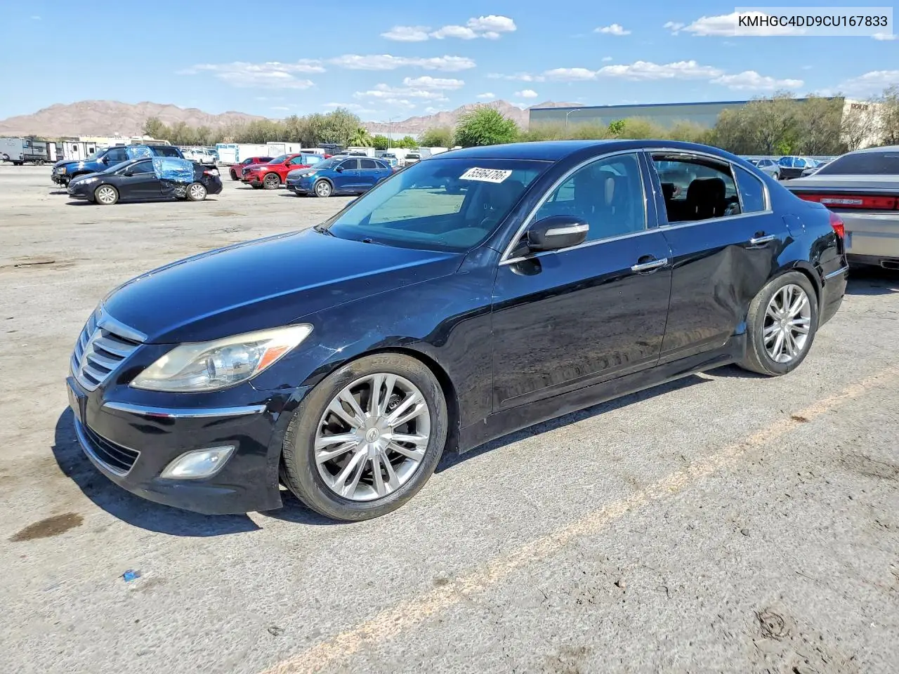 2012 Hyundai Genesis 3.8L VIN: KMHGC4DD9CU167833 Lot: 55964786