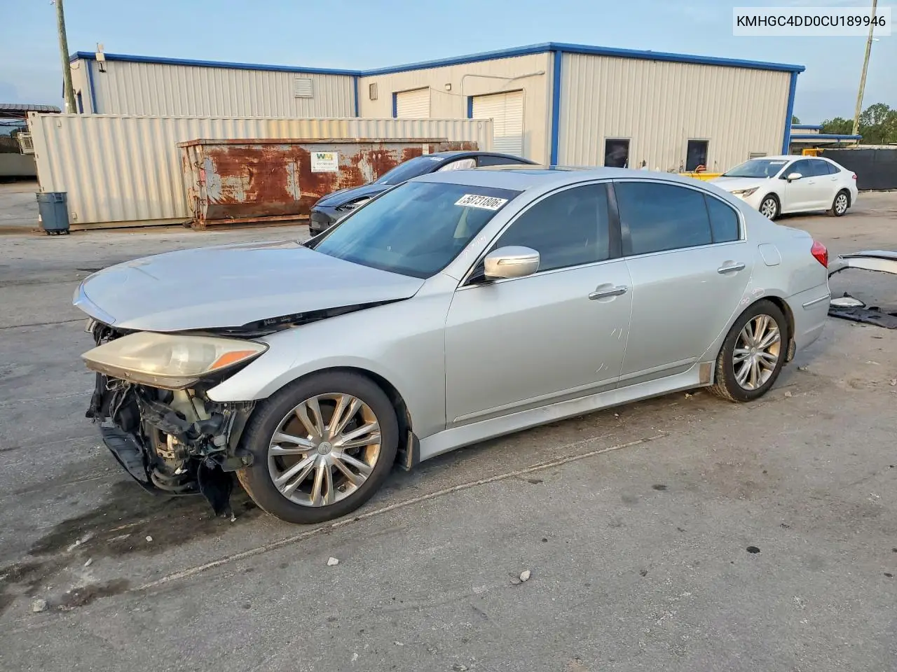 2012 Hyundai Genesis 3.8L VIN: KMHGC4DD0CU189946 Lot: 58731806
