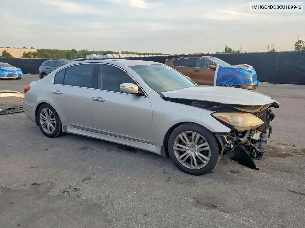 2012 Hyundai Genesis 3.8L VIN: KMHGC4DD0CU189946 Lot: 58731806