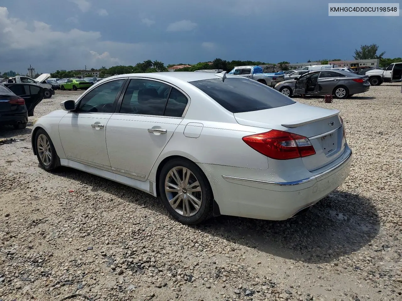 2012 Hyundai Genesis 3.8L VIN: KMHGC4DD0CU198548 Lot: 59871586