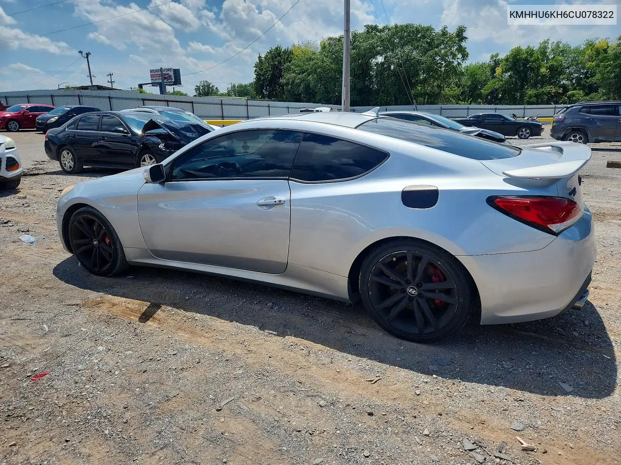 2012 Hyundai Genesis Coupe 3.8L VIN: KMHHU6KH6CU078322 Lot: 59980146