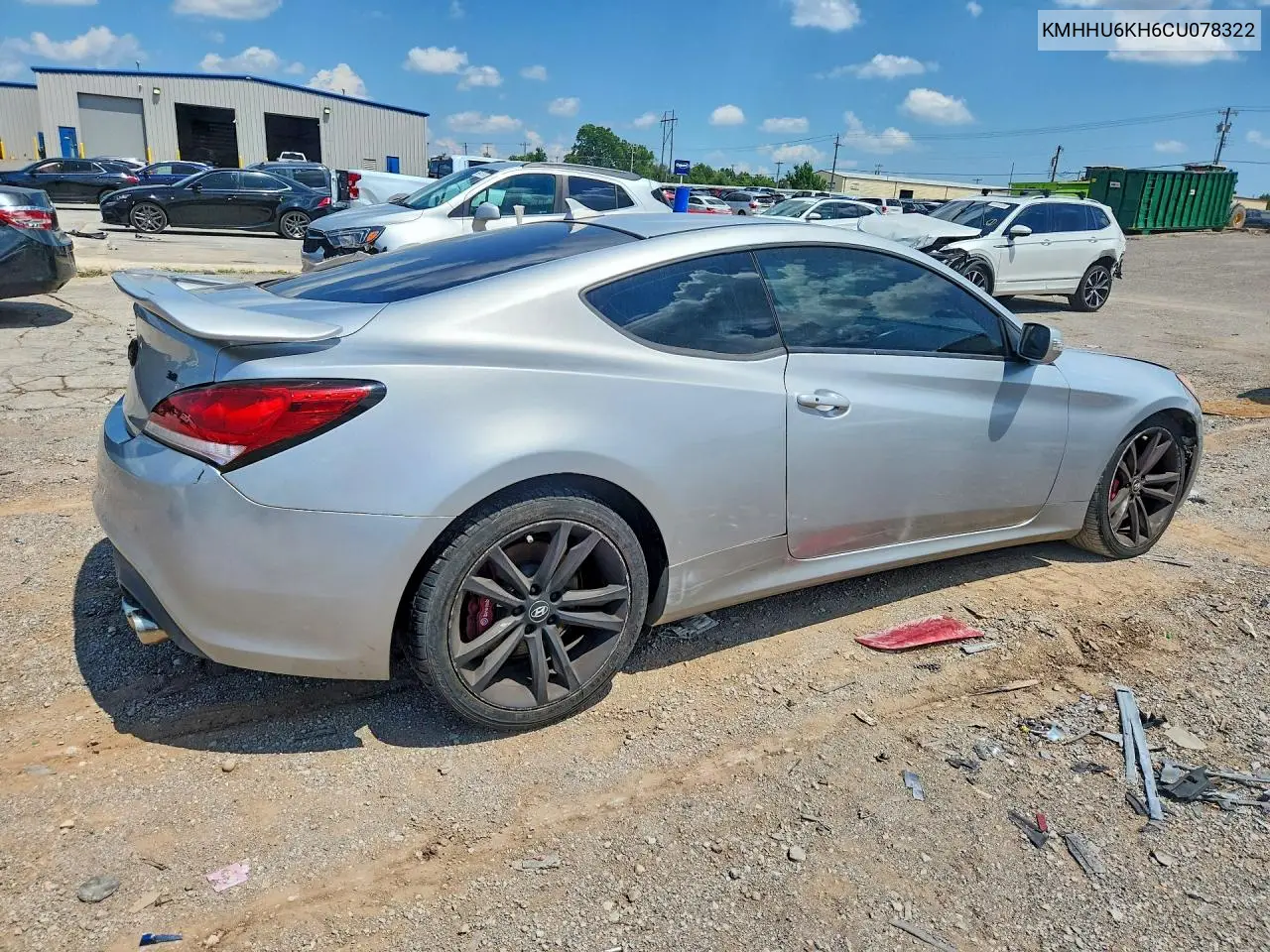 2012 Hyundai Genesis Coupe 3.8L VIN: KMHHU6KH6CU078322 Lot: 59980146