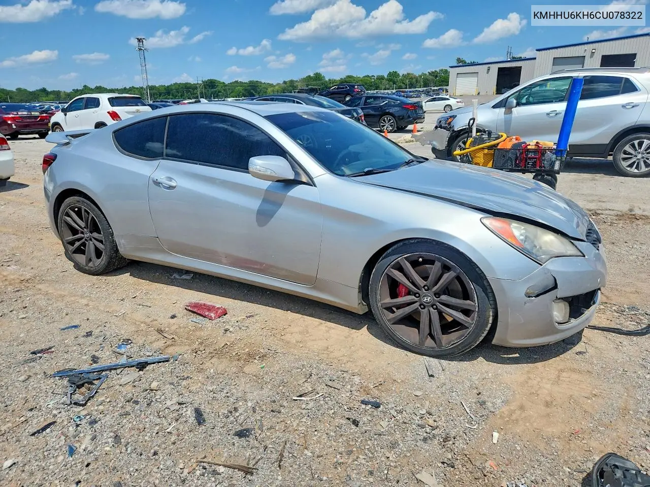2012 Hyundai Genesis Coupe 3.8L VIN: KMHHU6KH6CU078322 Lot: 59980146