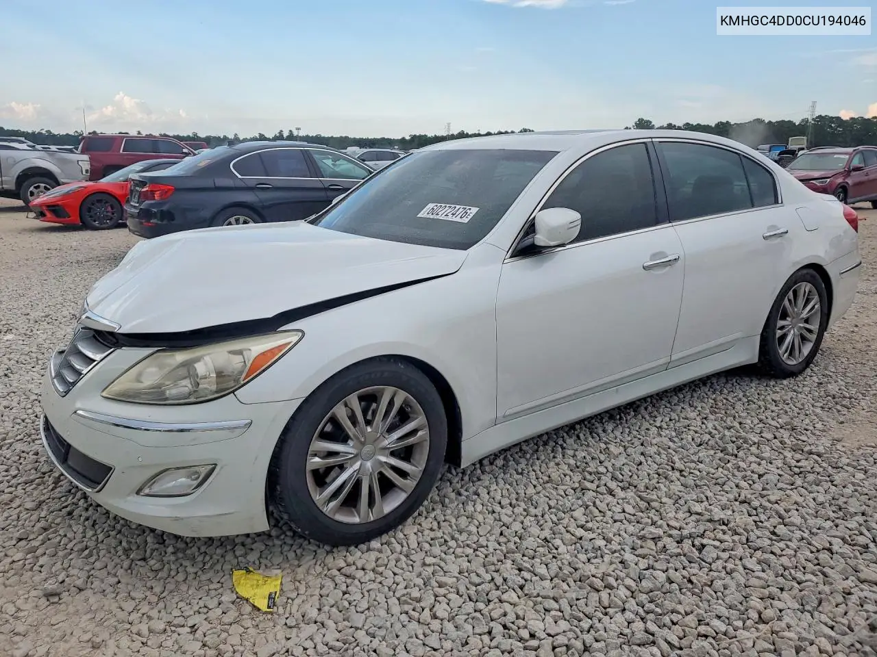 2012 Hyundai Genesis 3.8L VIN: KMHGC4DD0CU194046 Lot: 60272476