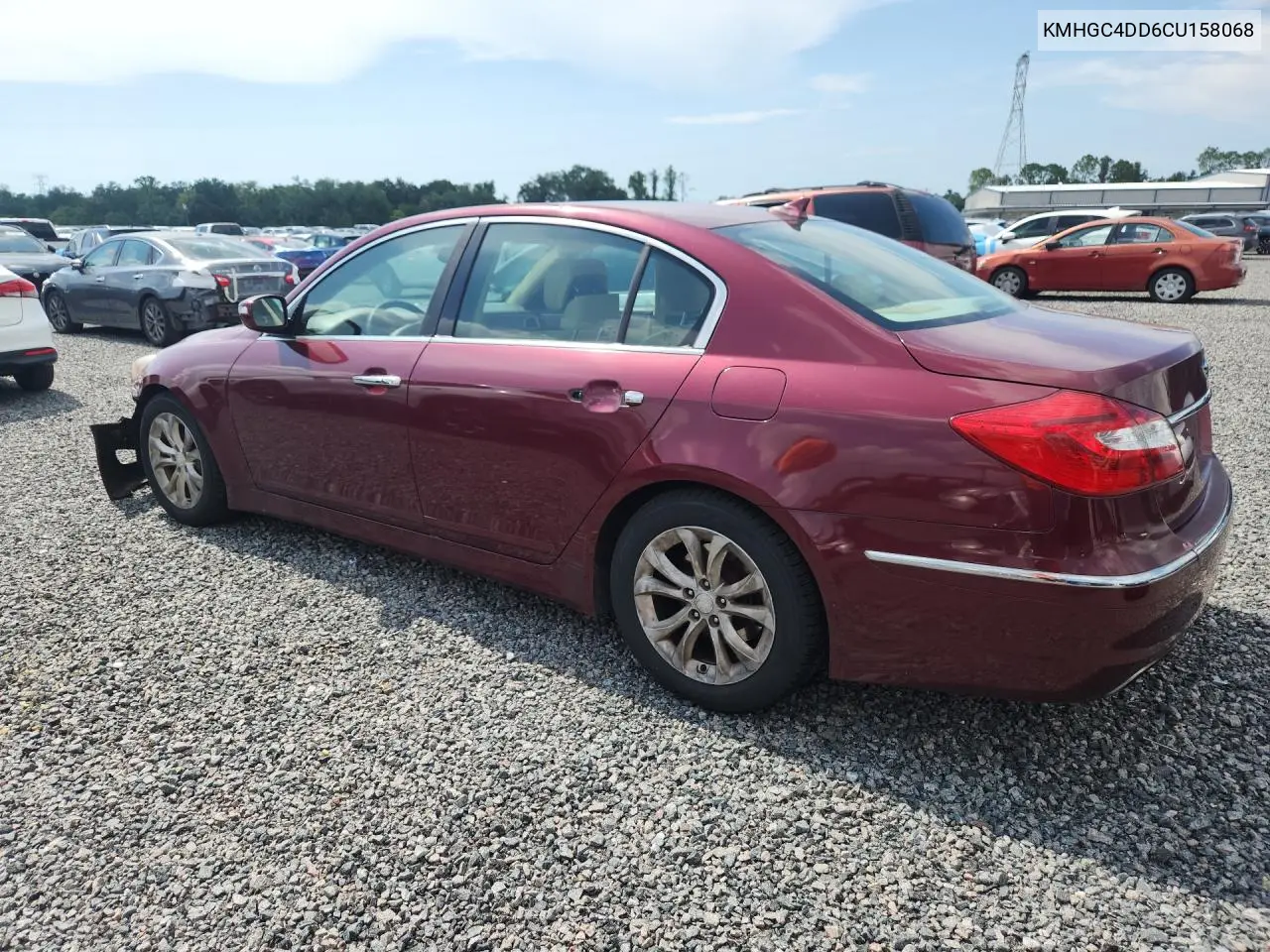 2012 Hyundai Genesis 3.8L VIN: KMHGC4DD6CU158068 Lot: 60362586