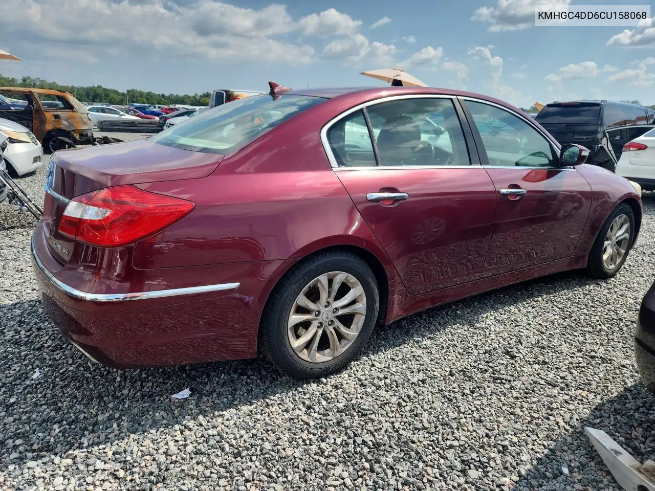 2012 Hyundai Genesis 3.8L VIN: KMHGC4DD6CU158068 Lot: 60362586