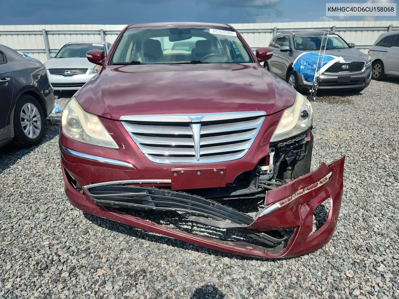 2012 Hyundai Genesis 3.8L VIN: KMHGC4DD6CU158068 Lot: 60362586
