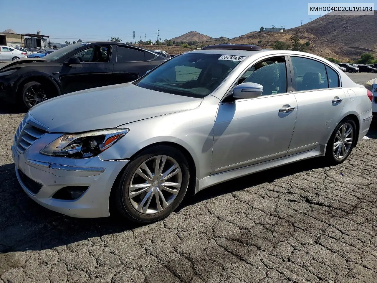 2012 Hyundai Genesis 3.8L VIN: KMHGC4DD2CU191018 Lot: 60453406
