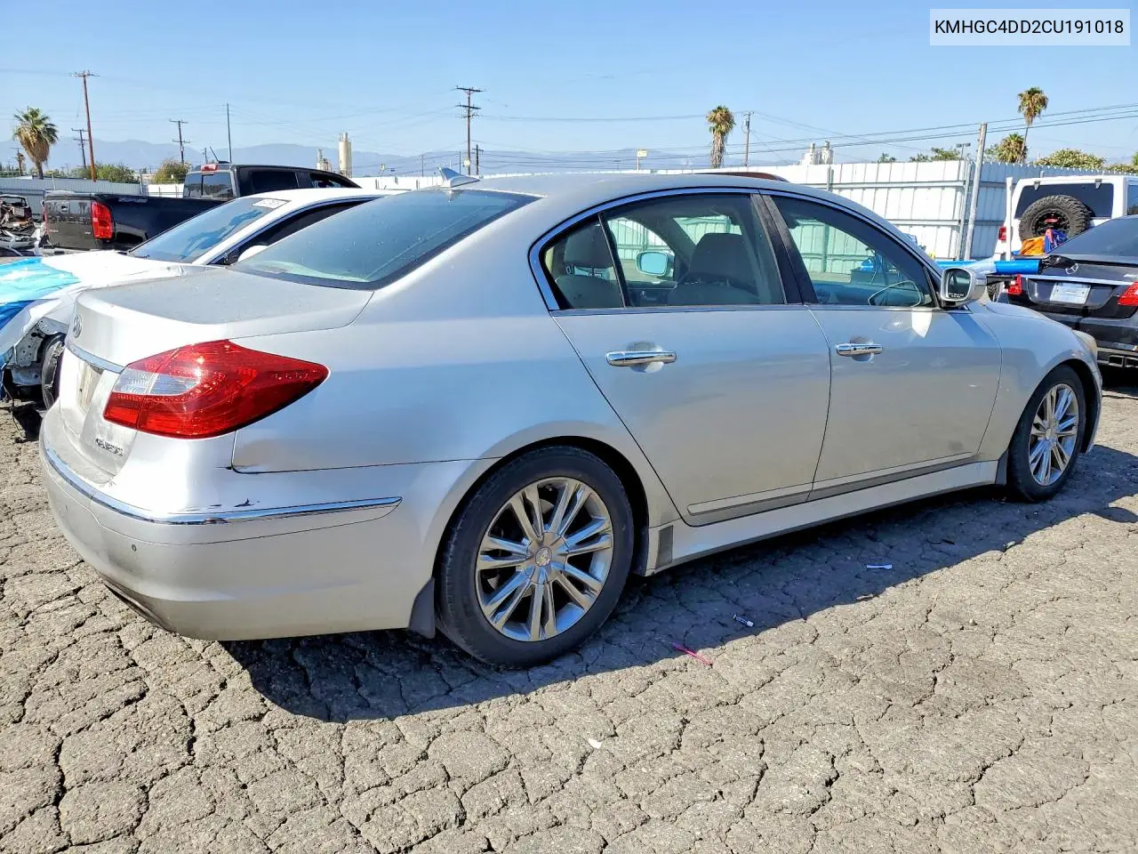 2012 Hyundai Genesis 3.8L VIN: KMHGC4DD2CU191018 Lot: 60453406