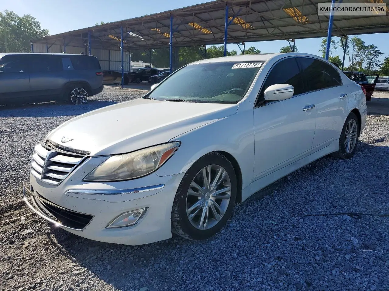 2012 Hyundai Genesis 3.8L VIN: KMHGC4DD6CU186596 Lot: 61719726