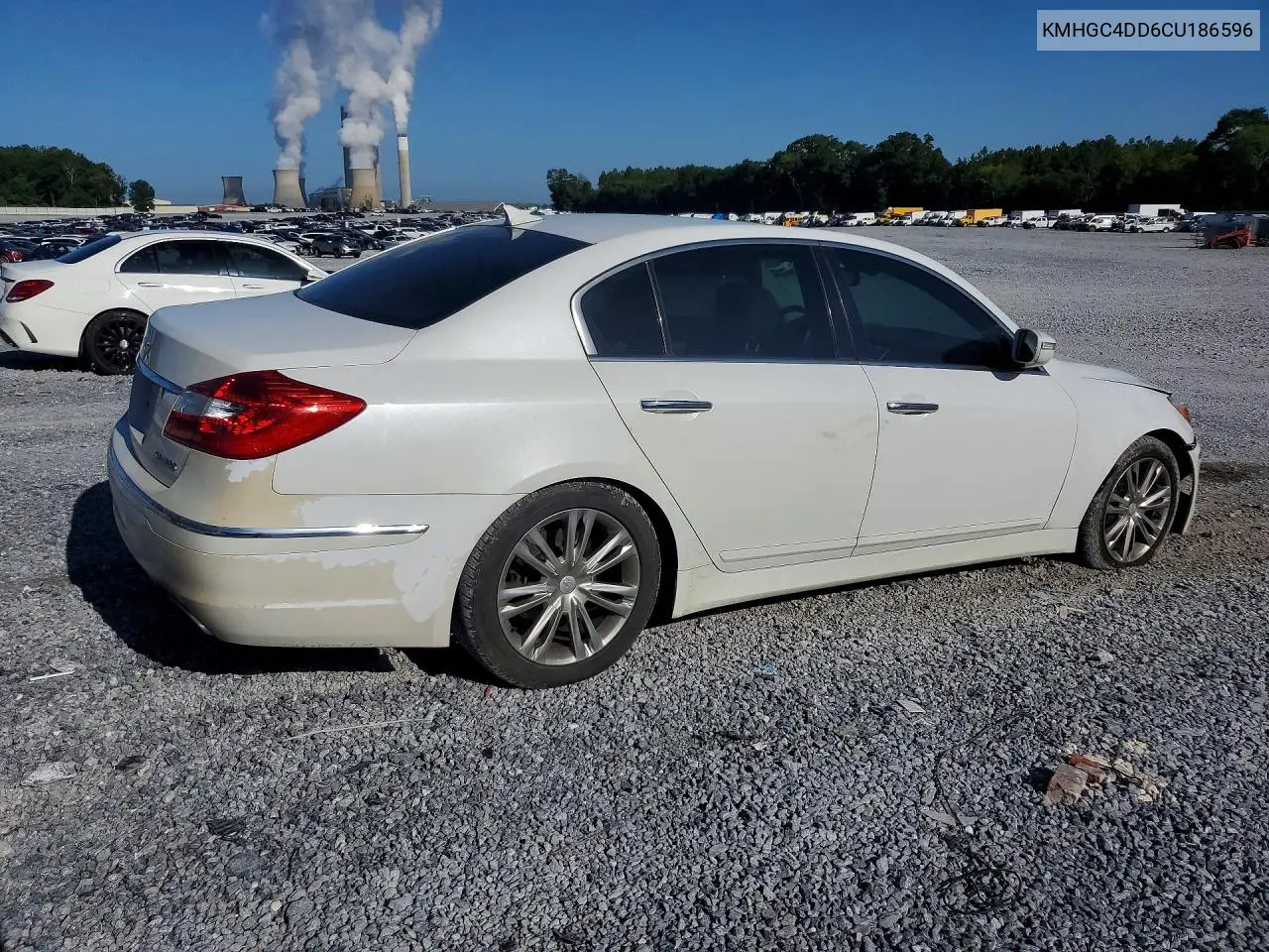 2012 Hyundai Genesis 3.8L VIN: KMHGC4DD6CU186596 Lot: 61719726