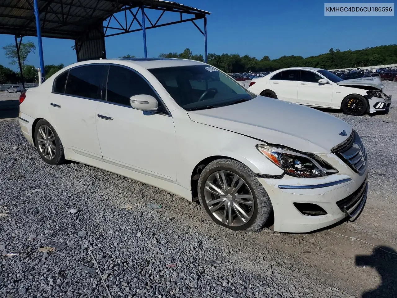 2012 Hyundai Genesis 3.8L VIN: KMHGC4DD6CU186596 Lot: 61719726