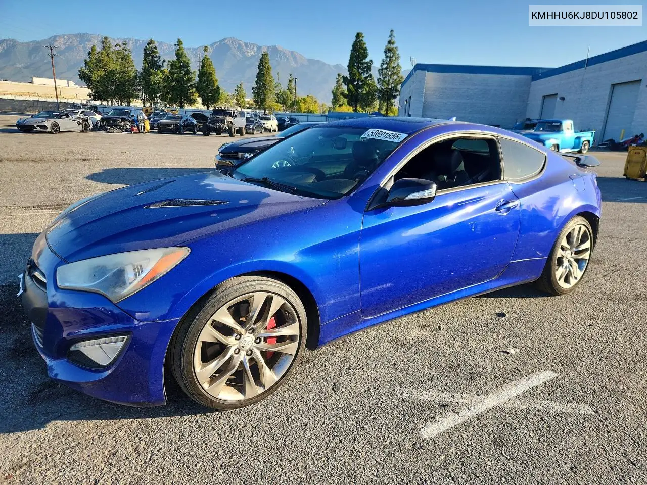 2013 Hyundai Genesis Coupe 3.8L VIN: KMHHU6KJ8DU105802 Lot: 50691656