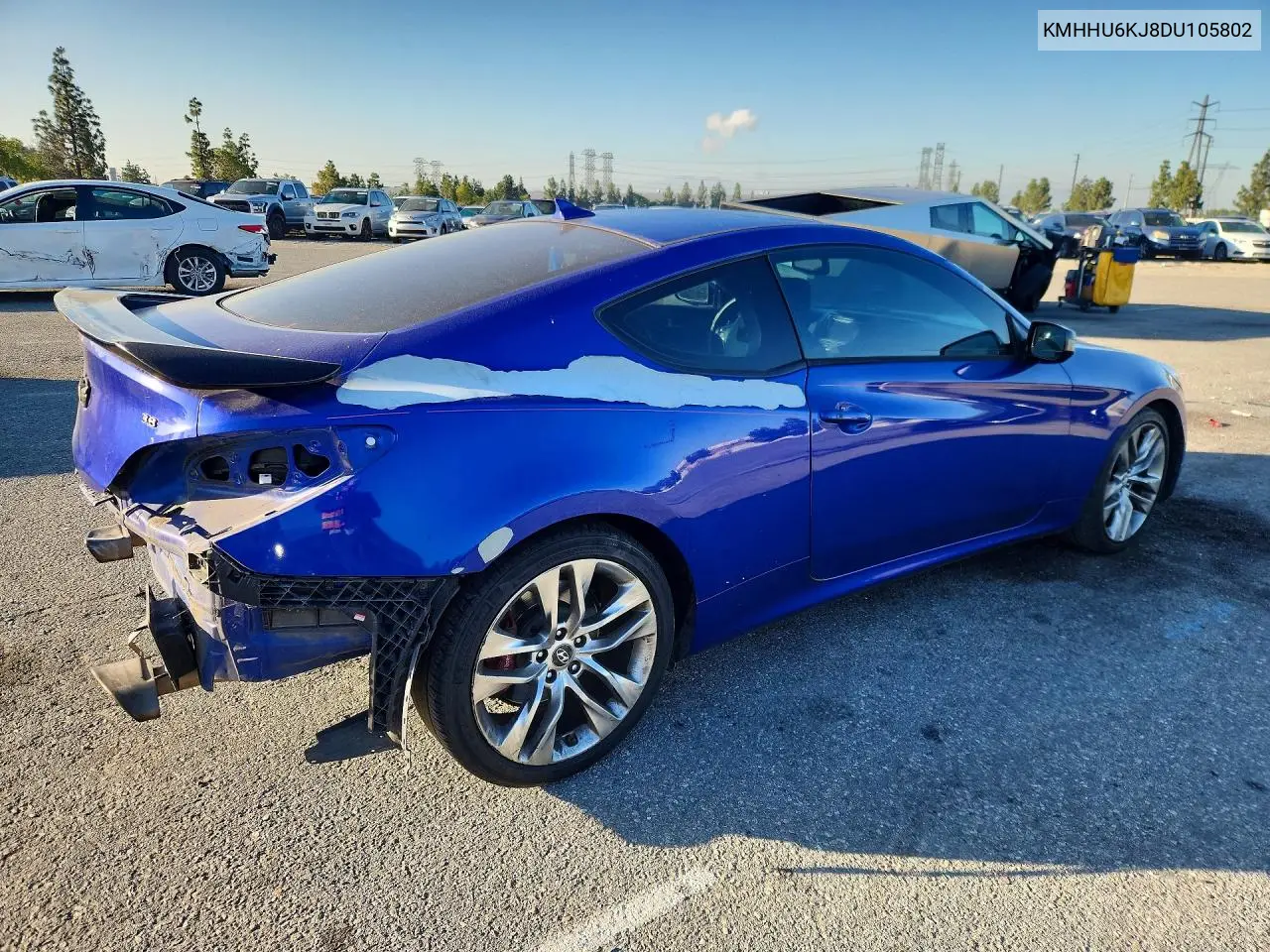 2013 Hyundai Genesis Coupe 3.8L VIN: KMHHU6KJ8DU105802 Lot: 50691656