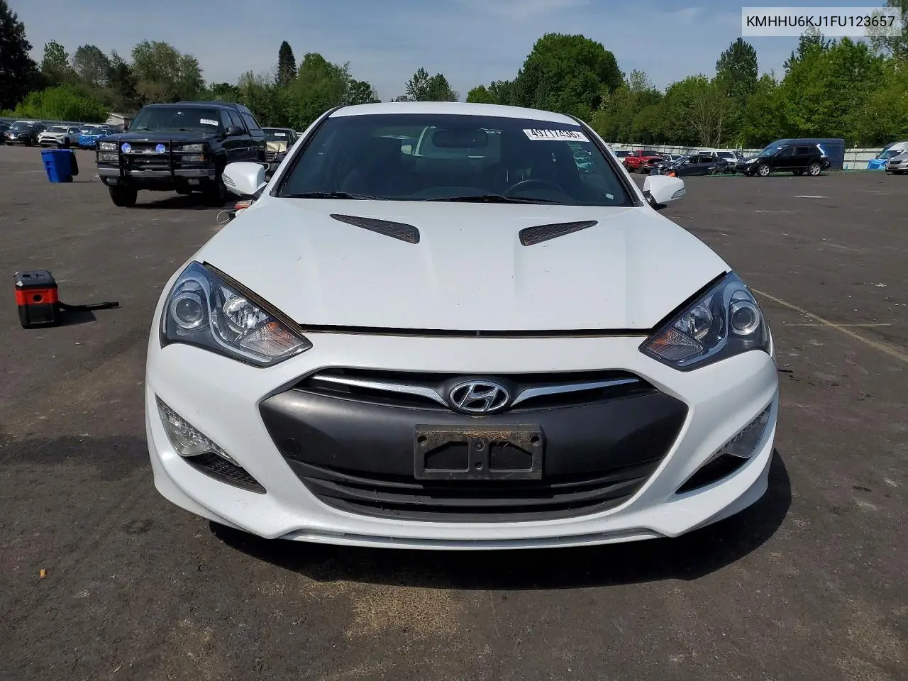 2015 Hyundai Genesis Coupe 3.8 VIN: KMHHU6KJ1FU123657 Lot: 49717436
