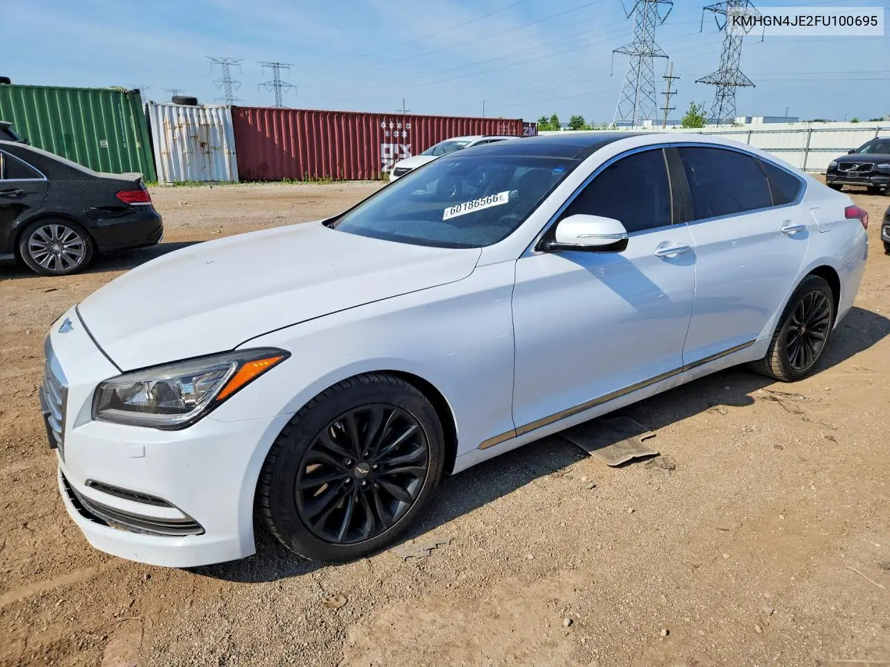 2015 Hyundai Genesis 3.8L VIN: KMHGN4JE2FU100695 Lot: 60186566