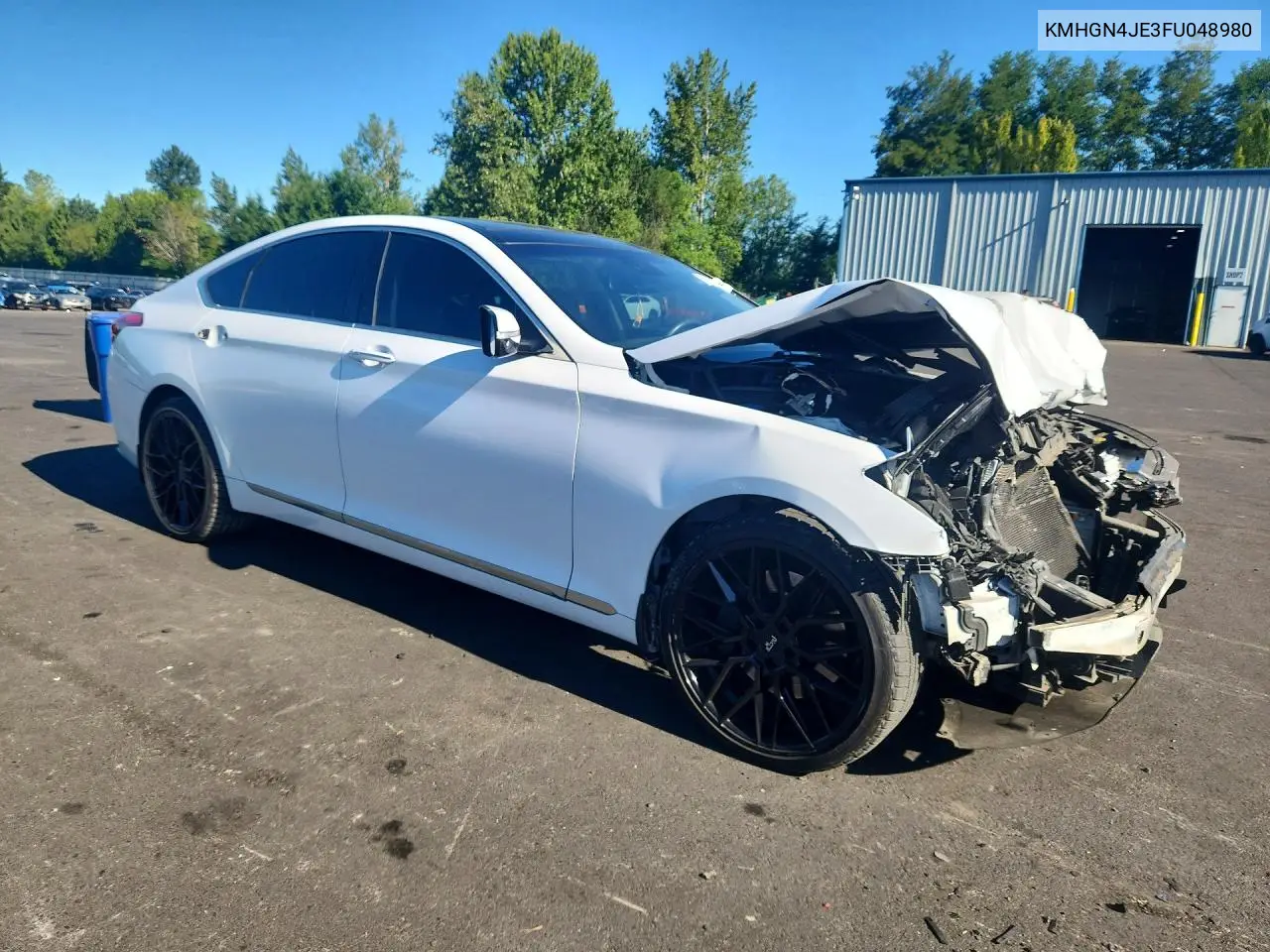 2015 Hyundai Genesis 3.8L VIN: KMHGN4JE3FU048980 Lot: 61151526