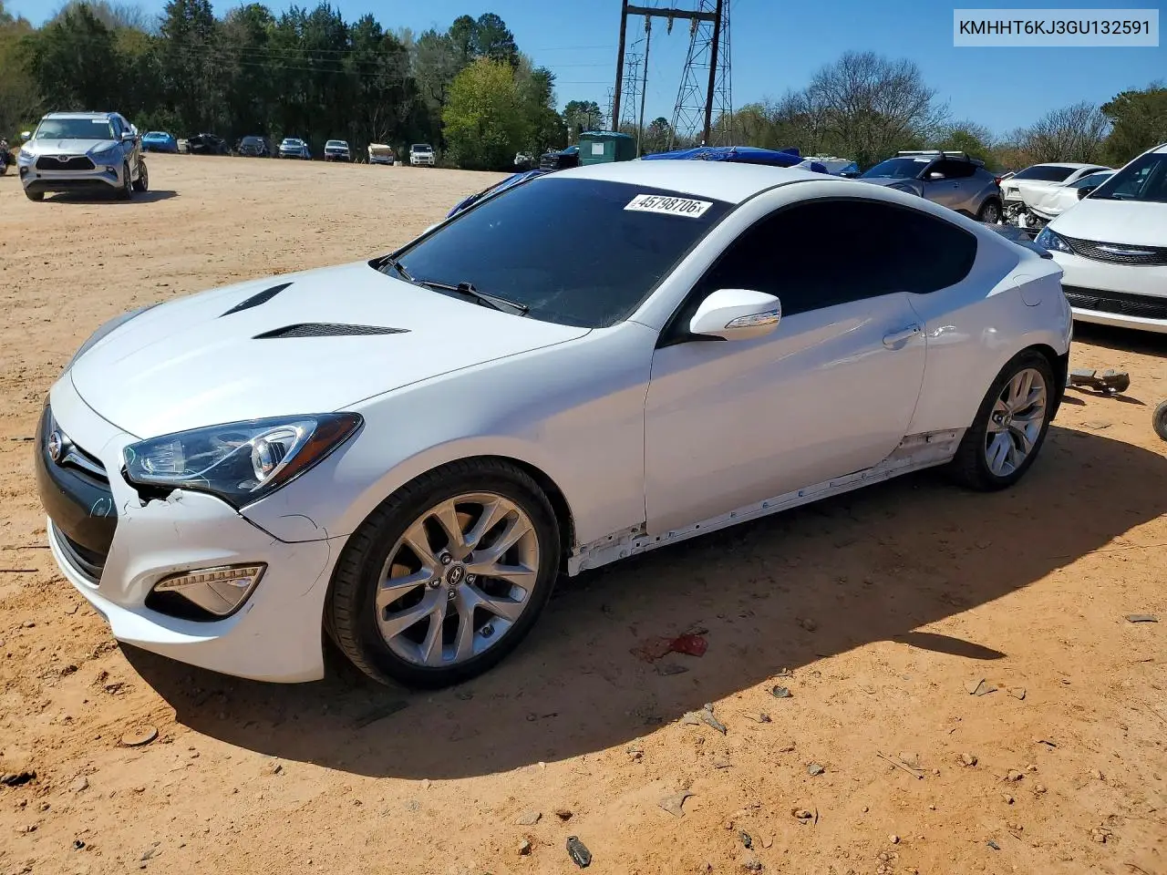 2016 Hyundai Genesis Coupe 3.8 VIN: KMHHT6KJ3GU132591 Lot: 45798706