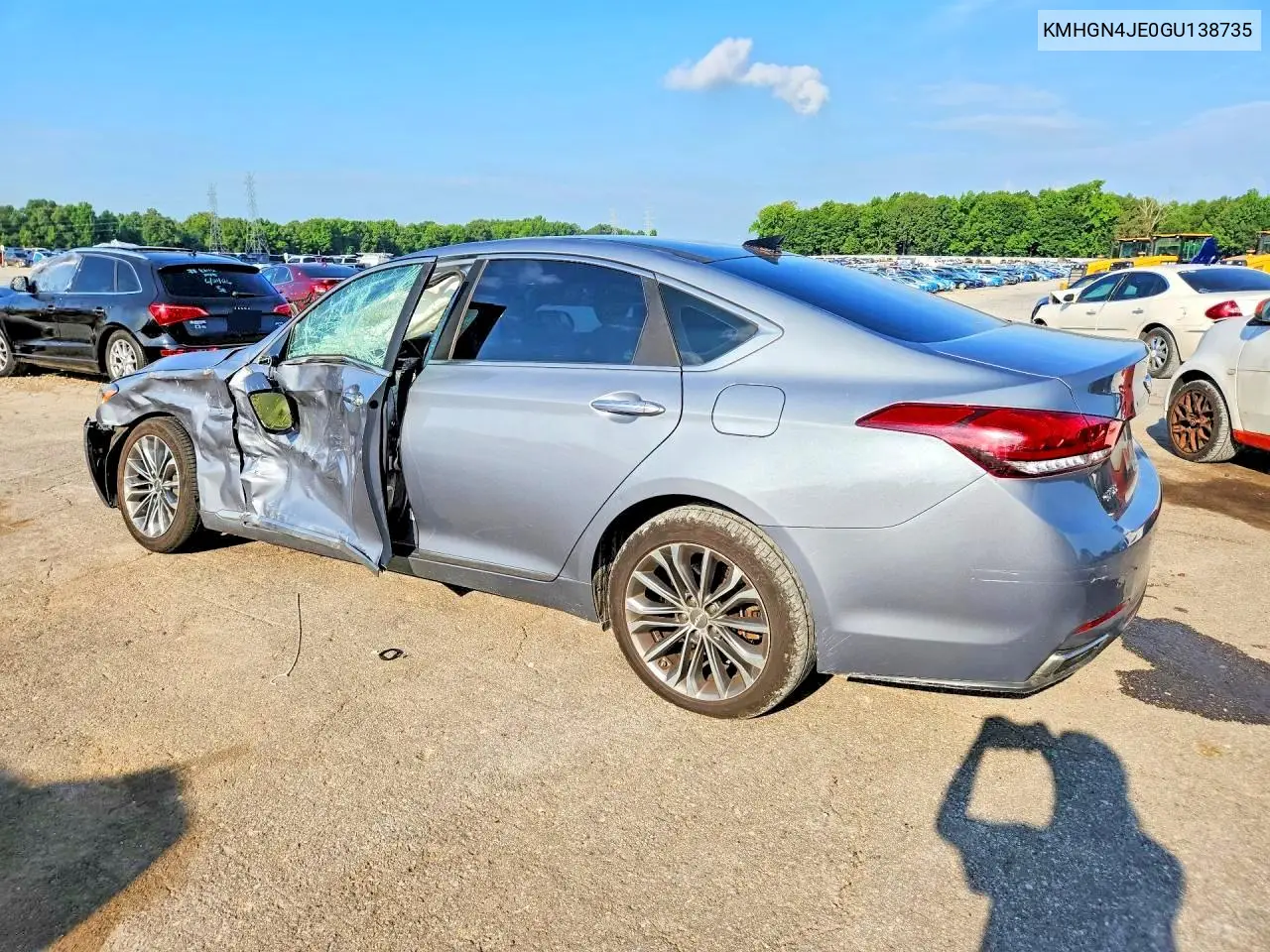 2016 Hyundai Genesis 3.8L VIN: KMHGN4JE0GU138735 Lot: 60308596