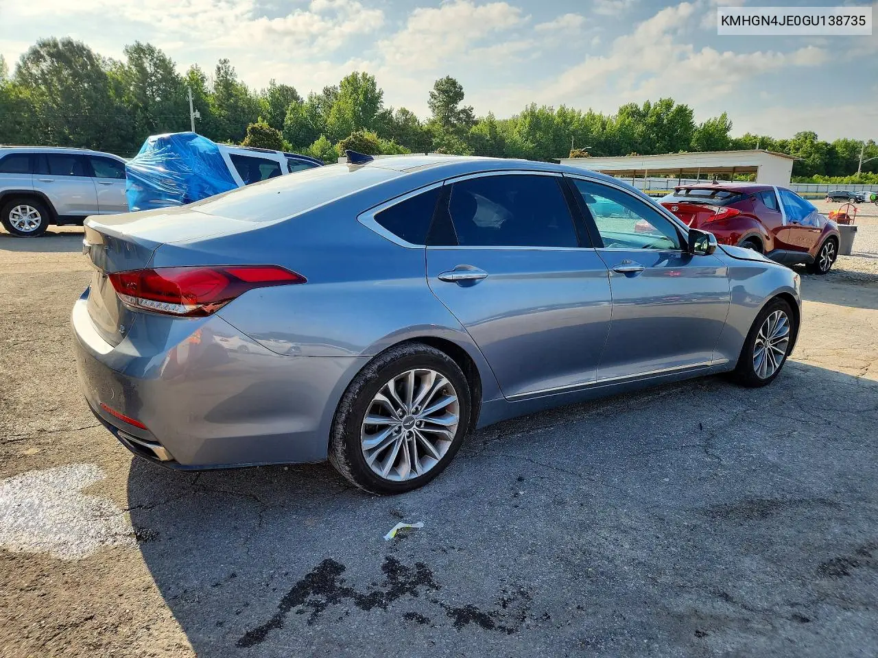 2016 Hyundai Genesis 3.8L VIN: KMHGN4JE0GU138735 Lot: 60308596