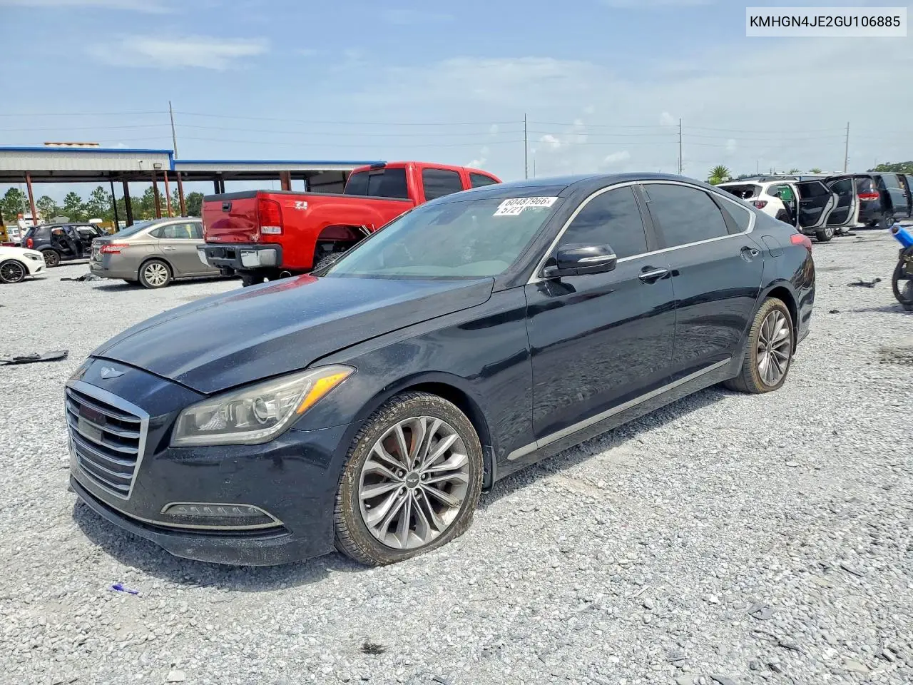 2016 Hyundai Genesis 3.8L VIN: KMHGN4JE2GU106885 Lot: 60487966