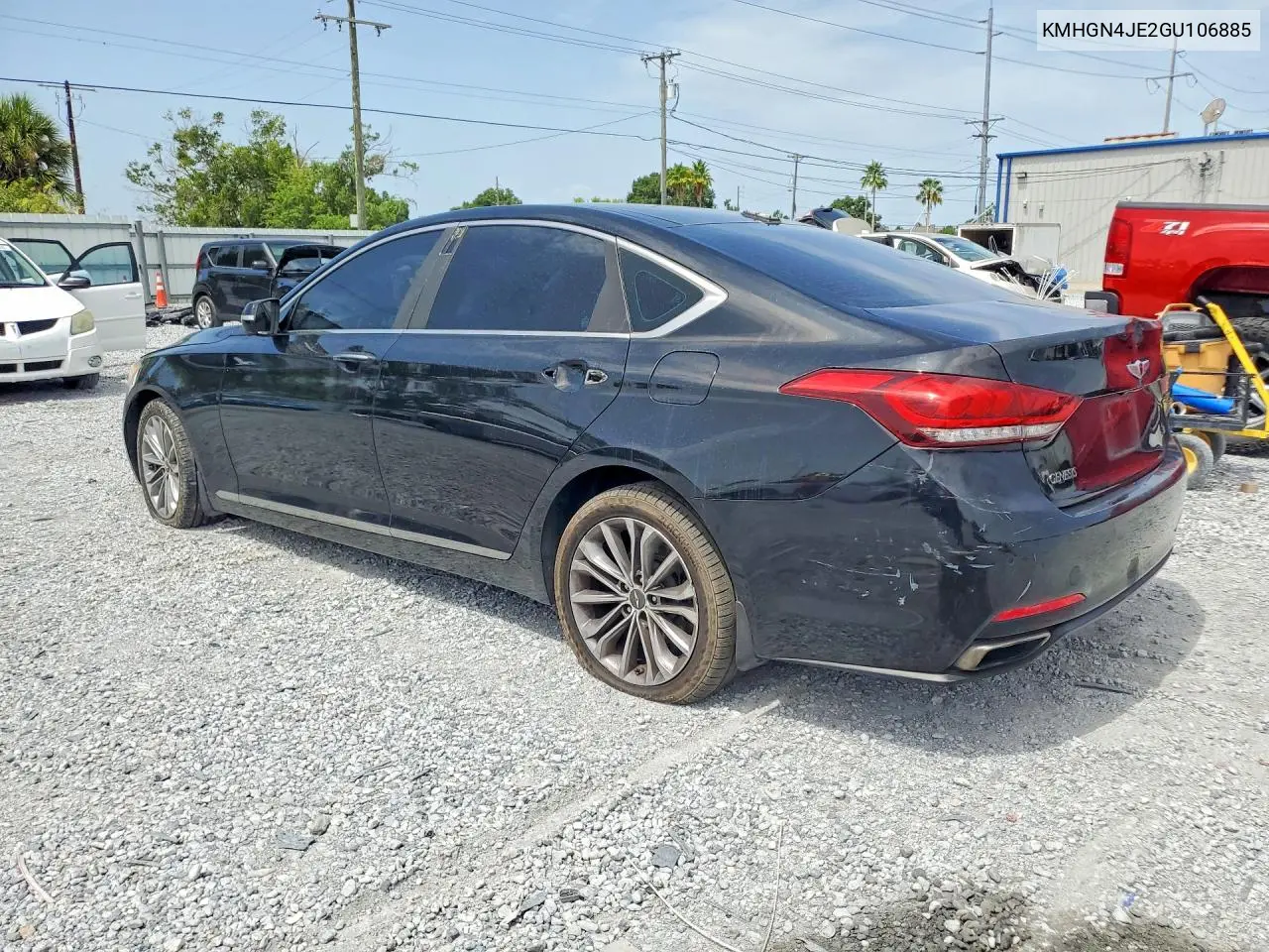 2016 Hyundai Genesis 3.8L VIN: KMHGN4JE2GU106885 Lot: 60487966