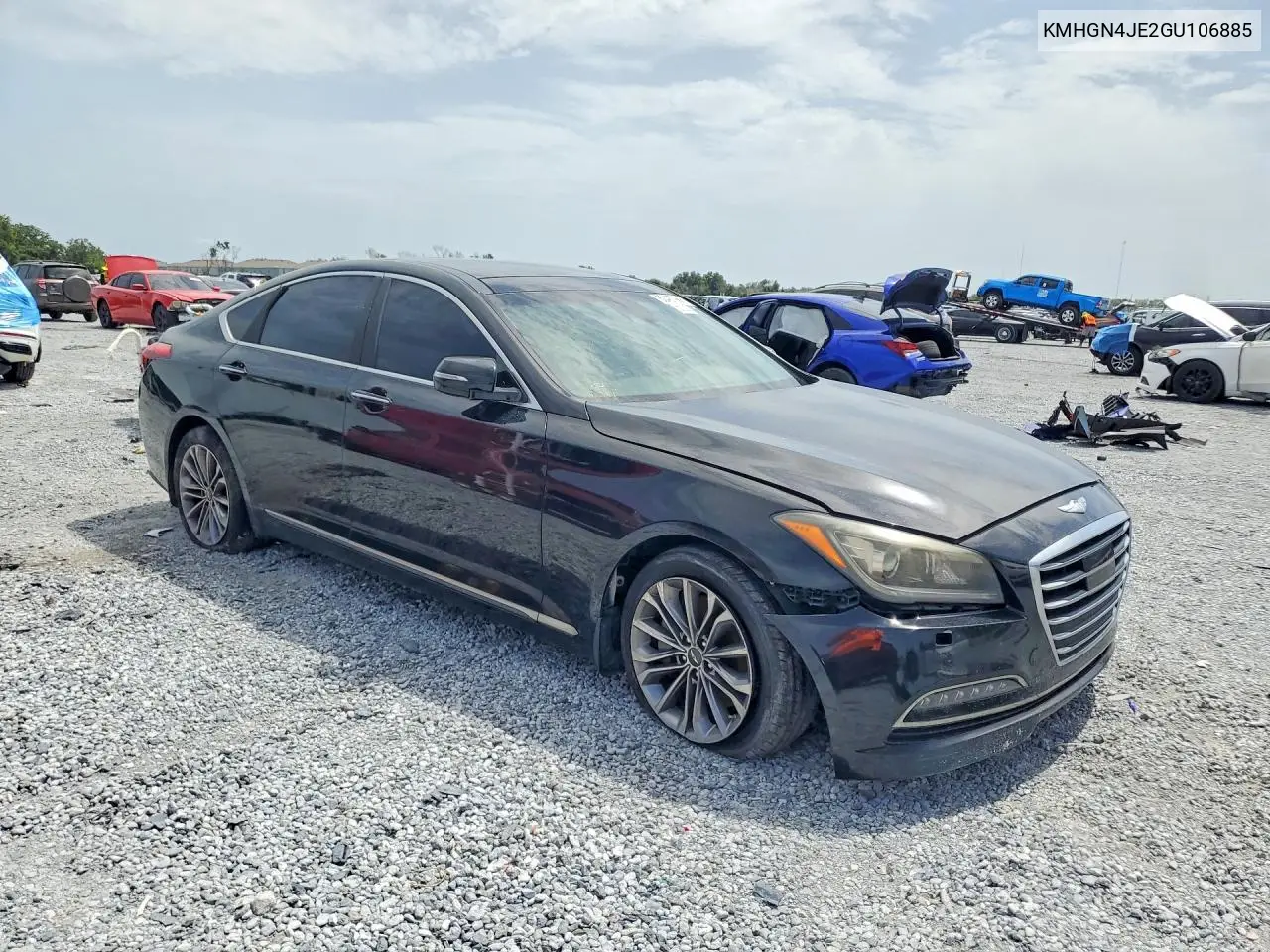 2016 Hyundai Genesis 3.8L VIN: KMHGN4JE2GU106885 Lot: 60487966