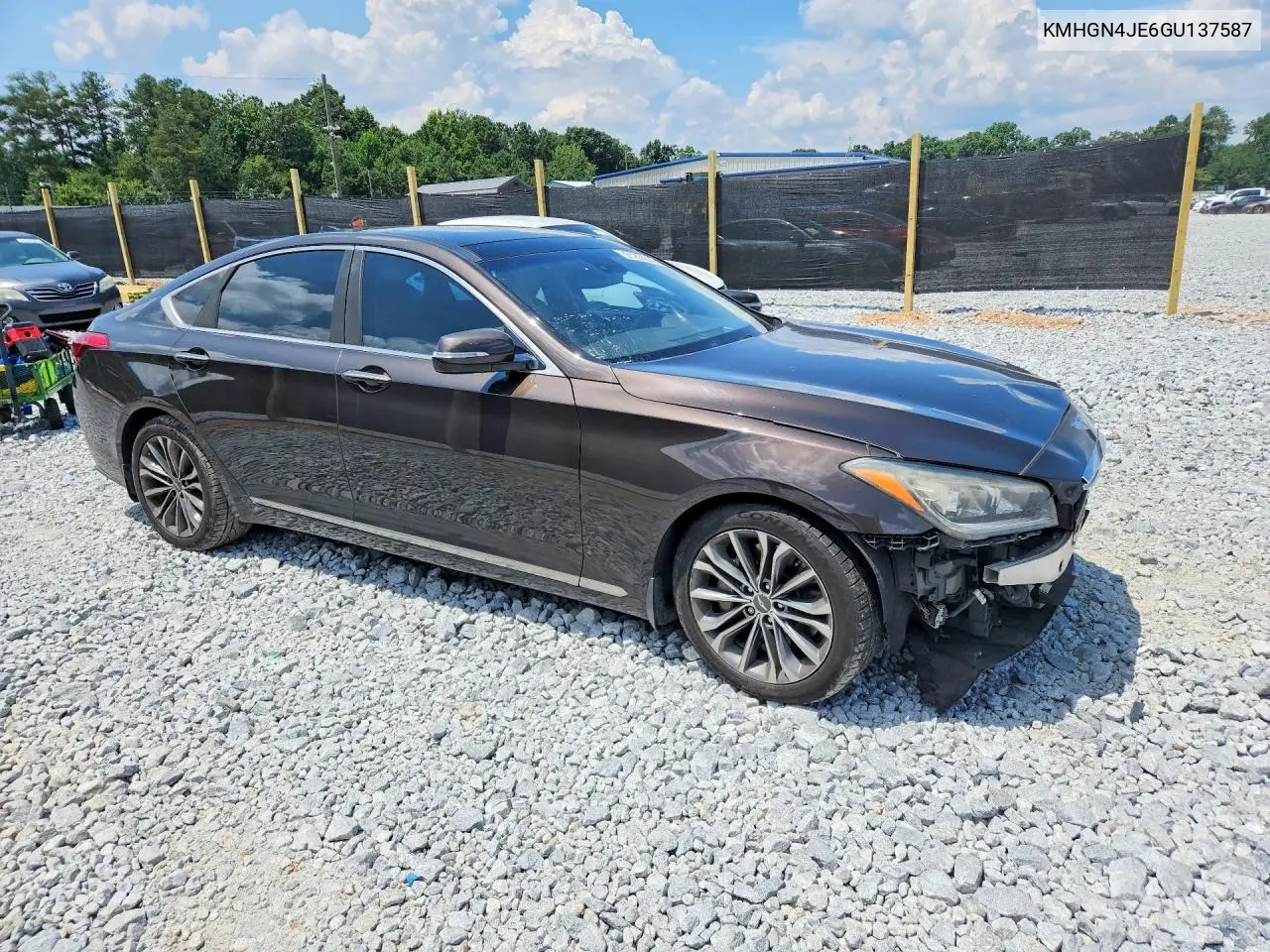 2016 Hyundai Genesis 3.8L VIN: KMHGN4JE6GU137587 Lot: 61296036