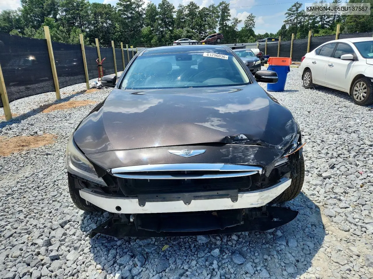 2016 Hyundai Genesis 3.8L VIN: KMHGN4JE6GU137587 Lot: 61296036