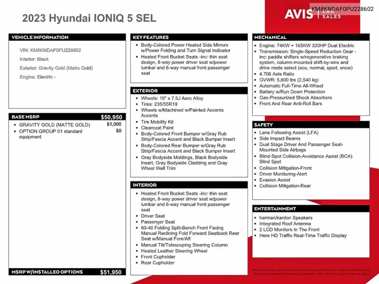 2023 Hyundai Ioniq 5 Sel VIN: KM8KNDAF0PU228602 Lot: 79296605