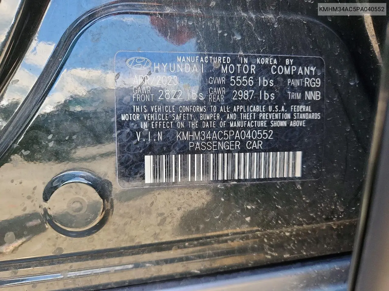 2023 Hyundai Ioniq 6 Sel VIN: KMHM34AC5PA040552 Lot: 58517866