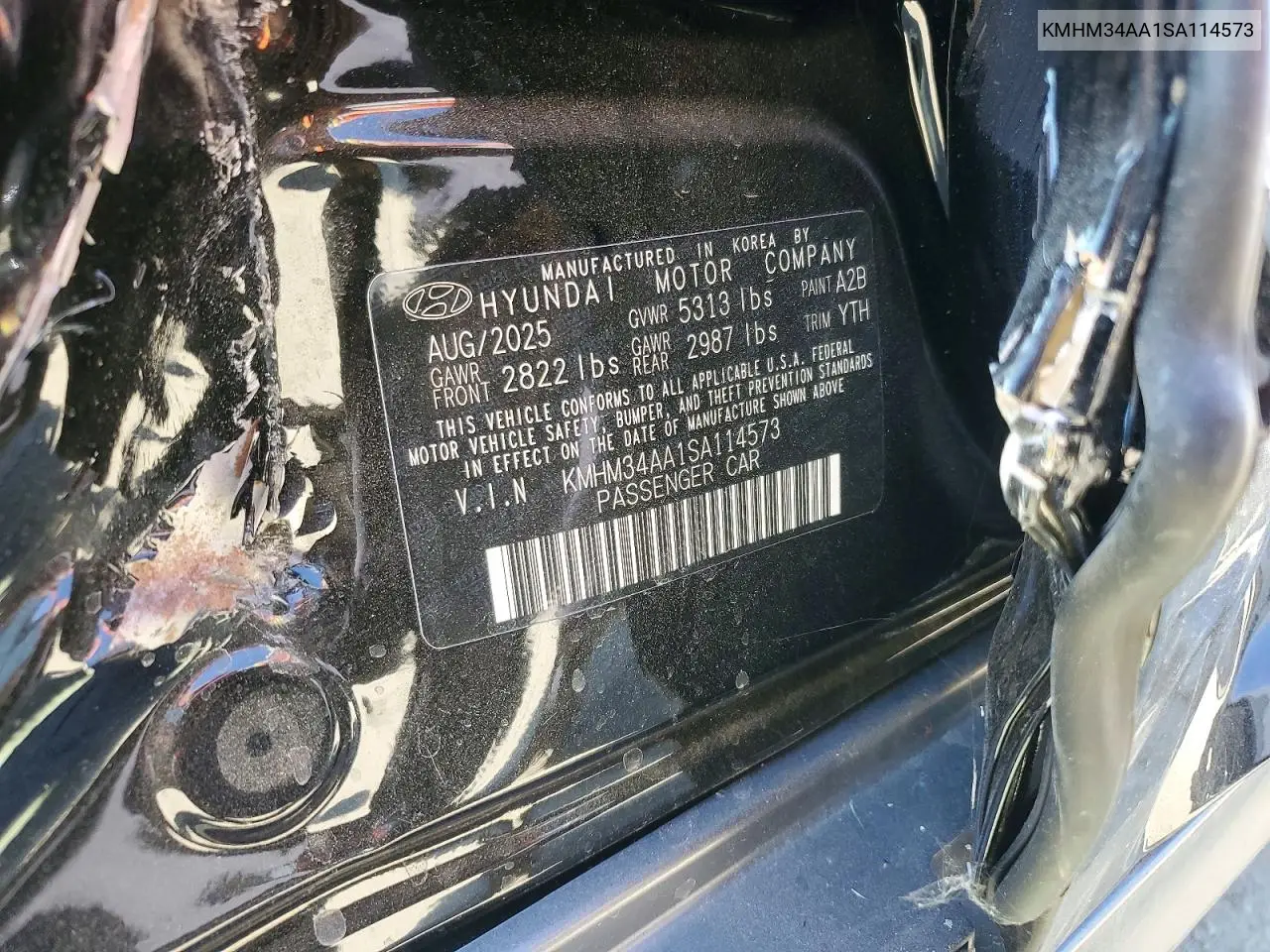 2025 Hyundai Ioniq 6 Sel VIN: KMHM34AA1SA114573 Lot: 57750746