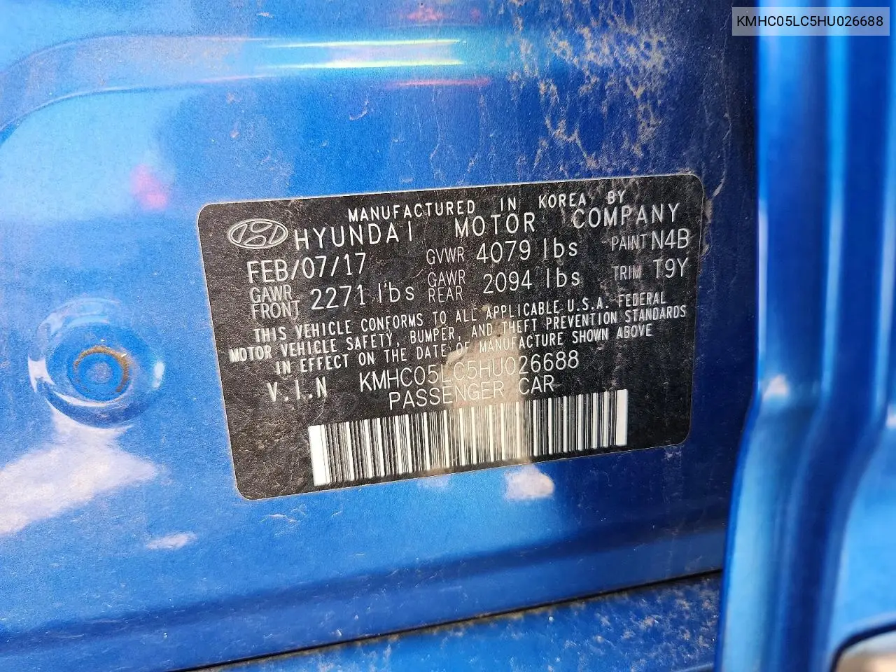 2017 Hyundai Ioniq Limited VIN: KMHC05LC5HU026688 Lot: 60169426