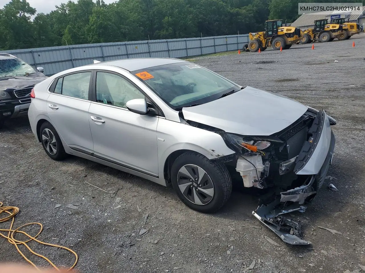 2017 Hyundai Ioniq Sel VIN: KMHC75LC2HU021914 Lot: 60402986