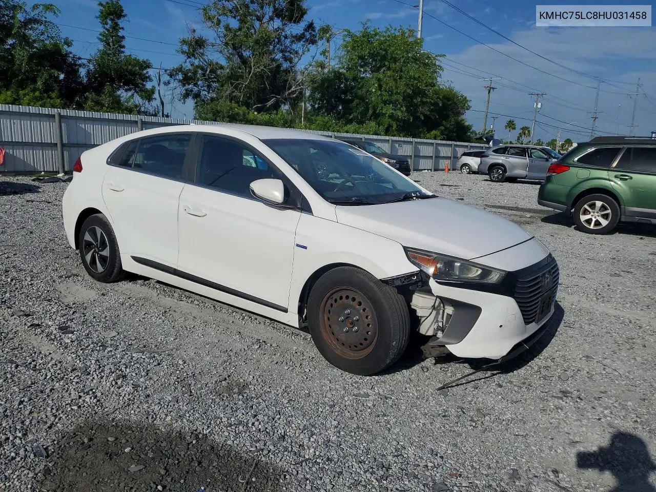 2017 Hyundai Ioniq Sel VIN: KMHC75LC8HU031458 Lot: 60898056